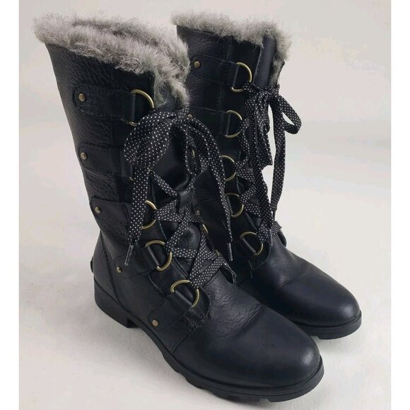 Sorel Emelie Buttery Soft Leather Boots- Fur Trim - Picture 1 of 16